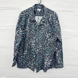 Earthbound Trading Snake Shirt Mens Size 2XL Long Sleeve Celestial Gray Blue